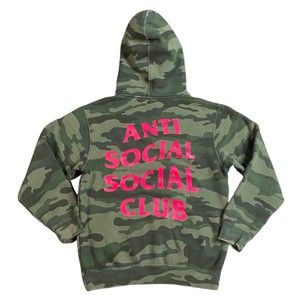 Anti Social Social Club Green Camouflage Hoodie Sweatshirt